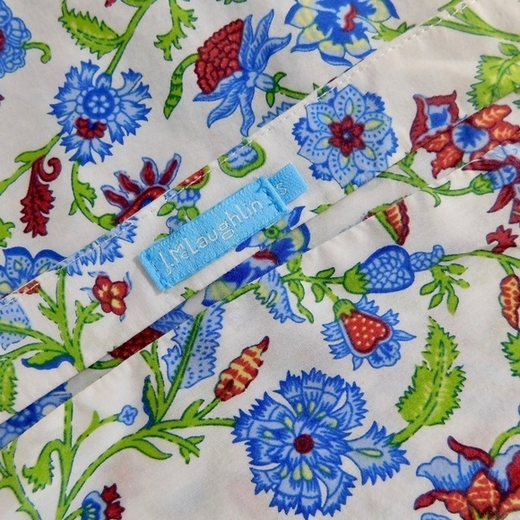 J. MCLAUGHLIN Natasha Tie Sleeve Off Shoulder Floral Top Blouse Summer Small - Picture 9 of 12